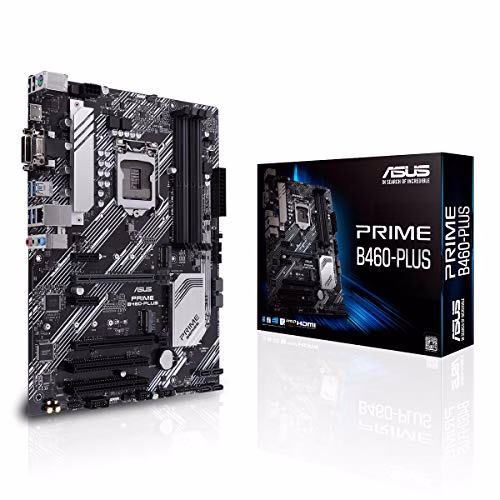 ASUS PRIME B460M-PLUS, Scheda madre Intel B460 (LGA 1200) ATX, 1x connettore RGB, doppia M.2, DDR4 2933MHz, HDMI, D-sub, DVI, USB 3.2 Gen 1, predisposizione per memoria Intel Optane, SATA 6 Gbps