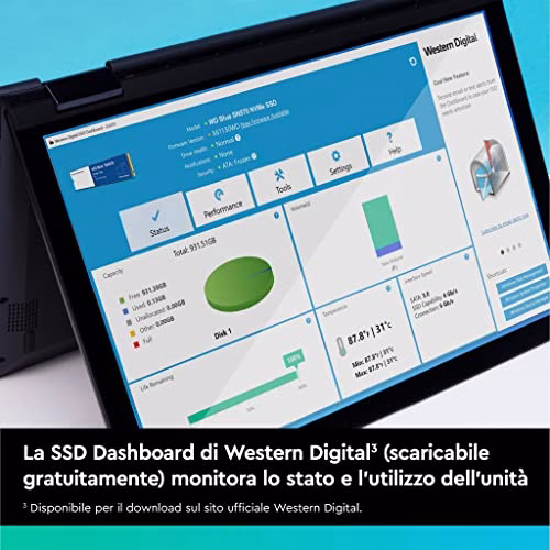 WD Blue SN570 1TB High-Performance M.2 PCIe NVMe SSD, con velocità di lettura fino a 3500 MB/s