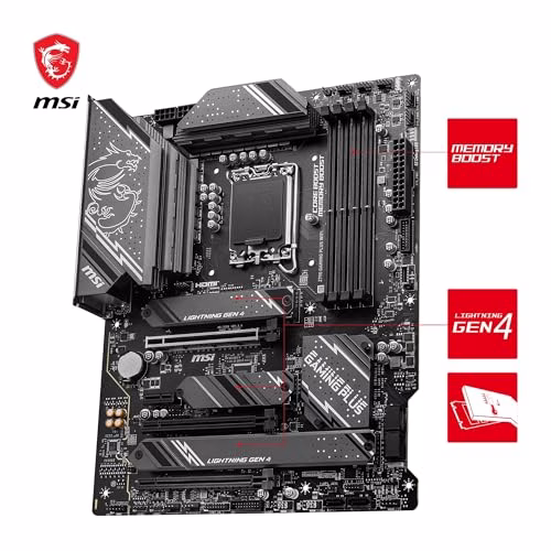 MSI Z790 GAMING PLUS WIFI Scheda madre ATX - Supporta Intel Core 12a e 13a gen, LGA 1700 - DDR5 Memory Boost 7200+MHz/OC, 1 x PCIe 5.0 x16, 4 x M.2 Gen4, 2.5G LAN, Wi-Fi 6E