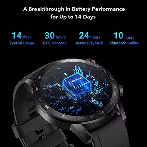HONOR Smartwatch Magic Watch 2 Orologio Fitness Tracker Uomo Donna Smart Watch, 5 ATM Smart Watch Cardiofrequenzimetro da Polso Pressione Smartband, GPS, 46 mm, Chiamata Tramite, Matte Black