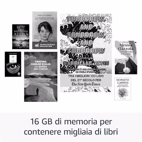 Amazon Kindle (16 GB)| Il più leggero e compatto, con schermo antiriflesso, cambio pagina più rapido, illuminazione frontale regolabile, batteria di lunga durata| Con pubblicità| Nero