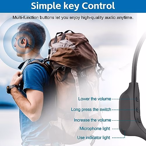 IFECCO Cuffie Subacquee per Piscina - IPX8 Impermeabili Cuffie Conduzione Ossea Nuoto con Lettore MP3 da 32 G,Wireless Auricolari per Nuoto Ciclismo Corsa
