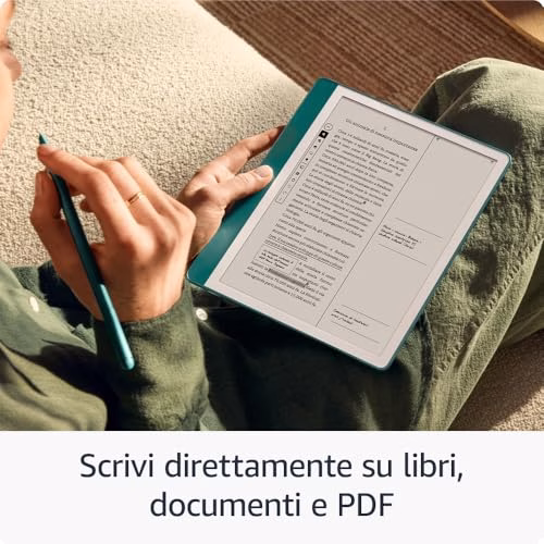 Amazon Kindle Scribe (64 GB) | Schermo ridisegnato con bordi uniformi. Ora puoi scrivere nei libri e nei documenti | Penna premium inclusa | Verde metallizzato