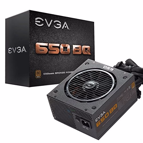 EVGA 650 BQ, 80+ BRONZE 650W, Semi Modulare, Include FREE Power On Self Tester, Alimentatore 110-BQ-0650-V2
