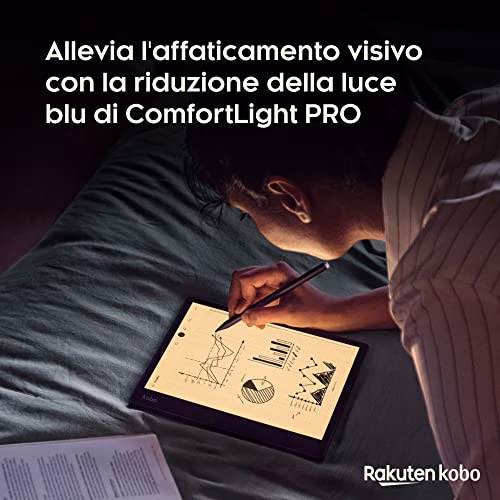 Kobo Elipsa 2E | eReader | Touchscreen antiriflesso da 10,3" con ComfortLight PRO | Kobo Stylus 2 inclusa | Luminosità regolabile | Wi-Fi | Tecnologia Carta E Ink | 32 GB di archiviazione