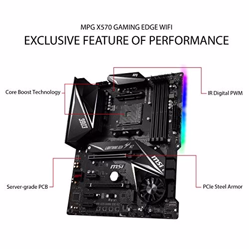 MSI X570 MPG Gaming Edge WIFI Scheda madre per Gaming AMD AM4 DDR4 M.2 USB 3.2 Gen 2 HDMI ATX