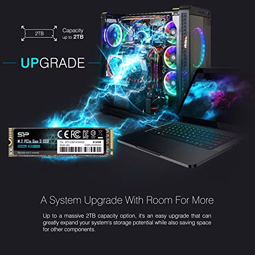Silicon Power PCIe M.2 NVMe SSD 512GB Gen3x4 R/W up to 2, 200/1, 600MB/s Internal SSD