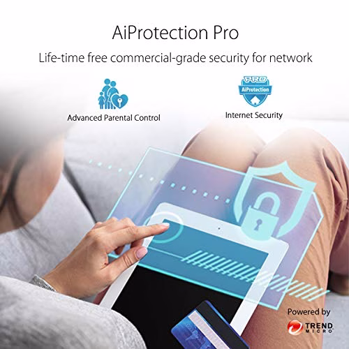 ASUS Router RT-AX82U, AX5400 Dual Band WiFi 6 Gaming Router, WiFi 6 802.11ax, Mobile Game Mode, AiProtection, Mesh WiF, Aura RGB, Adaptive QoS, Port Forwarding