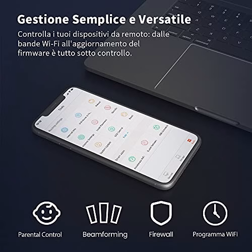 Tenda AC10U Gigabit Router Wi-Fi Dual Band AC1200 Wireless, 4 Porte Gigabit, 1 Porta USB 2.0, Parental Control e Rete Ospiti, IPTV, VPN Server, IPv6, WPS, Adatto per Case a Un Piano