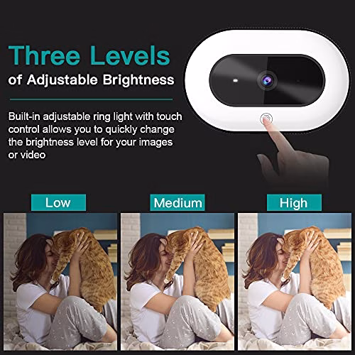 NexiGo StreamCam N930E, 1080P Streaming Webcam per PC con anello luce e copertura privacy, Microfono Stereo, Auto-Focus, Plug and Play, Web Camera per Zoom Meeting Skype Teams