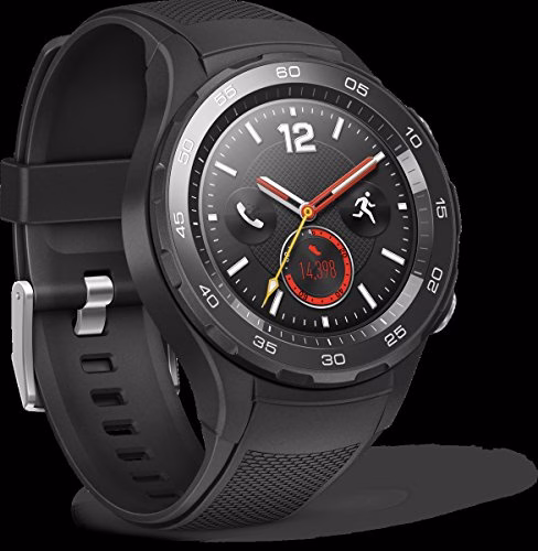 Huawei Watch 2 Smartwatch, 4G/LTE, 4 GB Rom, Wear OS by Google, Bluetooth, WiFi, Monitoraggio della Frequenza Cardiaca, Nero (Carbon Black)