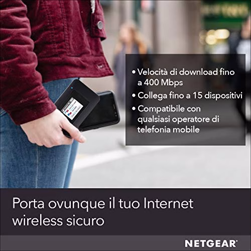 NETGEAR Router 4G con sim AC797, Hotspot con Velocità di Download fino a 400 Mbps, Connetti fino a 15 Dispositivi