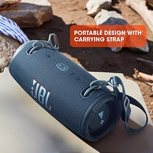 JBL Xtreme 3 Speaker Bluetooth Portatile Waterproof, Cassa Altoparlante Wireless con Tracolla, Resistente ad Acqua e Polvere IPX67, PartyBoost, fino a 15 h di Autonomia, USB, Blu