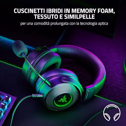 Razer Kraken V3 HyperSense - Cuffie cablate USB da gaming con tecnologia aptica (HyperSense, Driver TriForce in Titanio da 50 mm, THX Spatial Audio, Chroma RGB) Nero