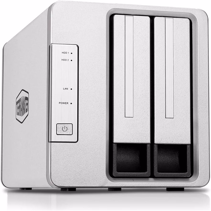 TerraMaster F2-210 2-bay NAS Quad Core 1GB DDR4 Raid Storage Media Server Personal Cloud Storage (senza disco)