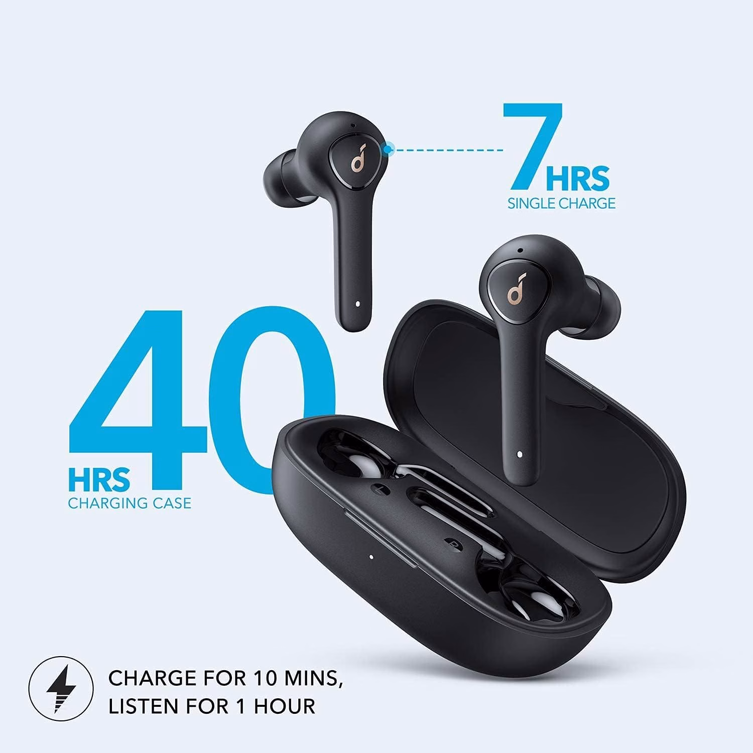 Cuffie Bluetooth Soundcore Life P2, auricolari bluetooth con 4 microfoni, 40 ore di riproduzione, IPX7, riduzione dei rumori cVc 8.0, driver in grafene, cuffie wireless per lavoro e viaggio