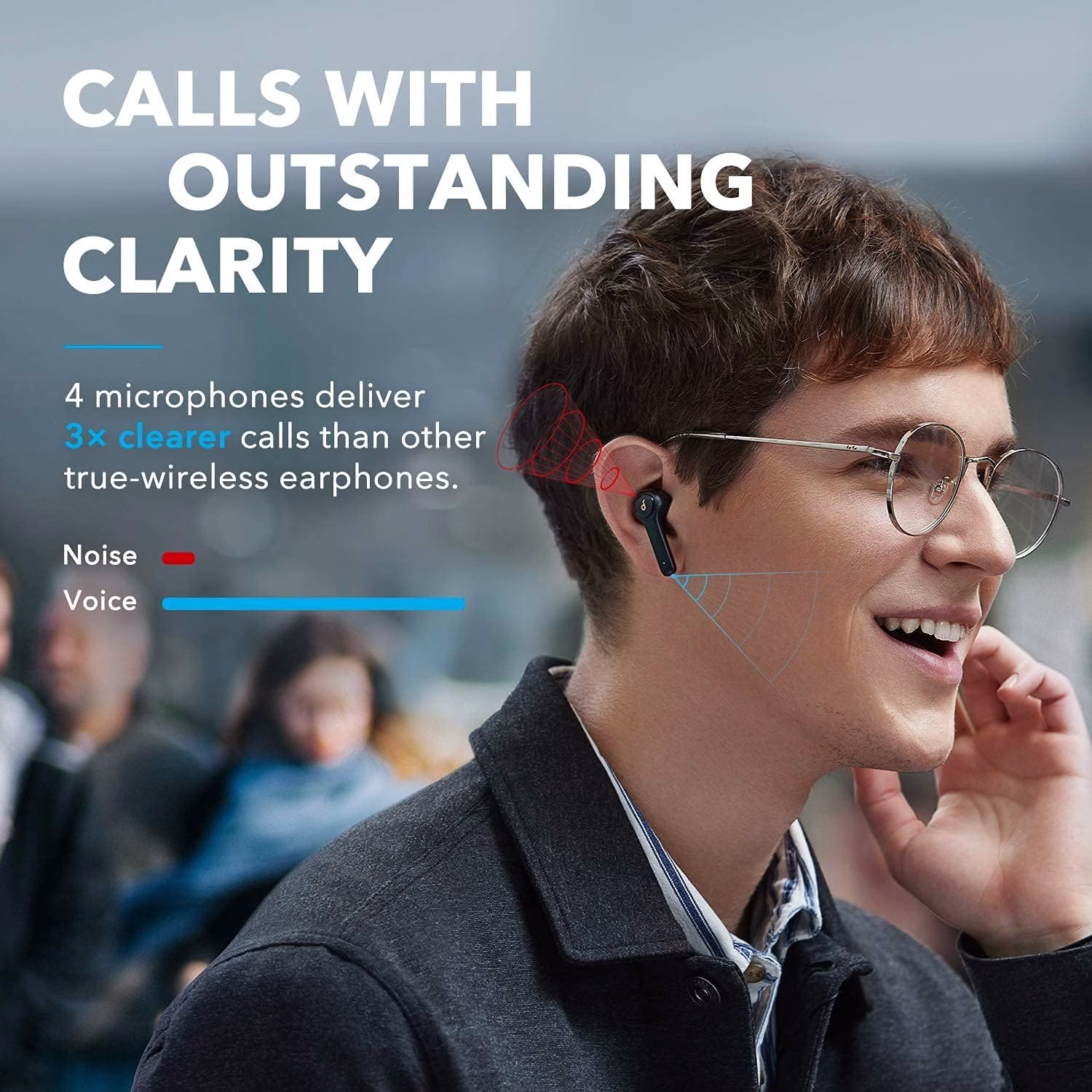 Cuffie Bluetooth Soundcore Life P2, auricolari bluetooth con 4 microfoni, 40 ore di riproduzione, IPX7, riduzione dei rumori cVc 8.0, driver in grafene, cuffie wireless per lavoro e viaggio