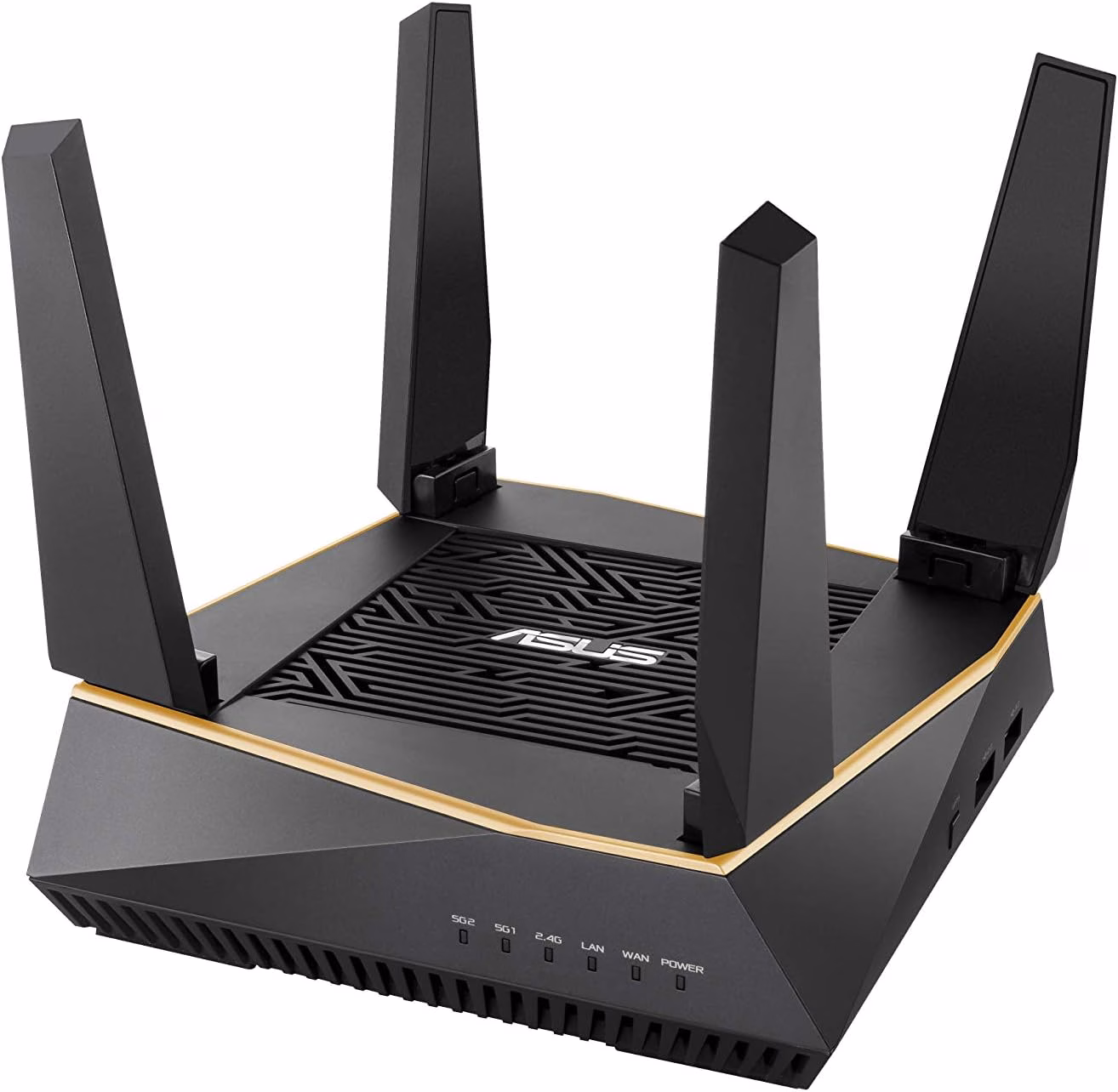 ASUS RT-AX92U AX6100 Router Gaming, Tri-Band WiFi 6 (802.11ax), 6100Mbps, AiMesh, AiProtection Pro, Controllo Parentale, WTFast Integrato Per i Giochi, VPN, Adaptive QoS, Banda DFS, Nero